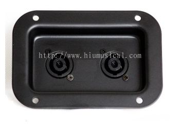  Neutrik Recessed Connector Dish with 2 Neutrik NL2MP 2 Pole Speakon Connectors (Black)