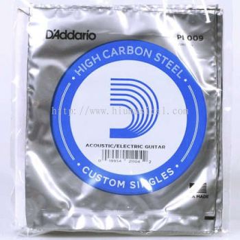 D'Addario Electroplated Carbon Steel Acoustic or Electric Plain Single String