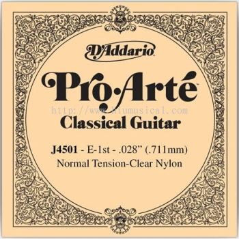 D'Addario Pro Arte Single Classical Guitar Strings - Normal Tension J4501 E 1st