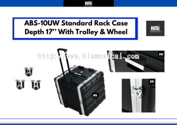 ABS-10UW Standard Rack Case Depth 17'’ With Trolley & Wheel