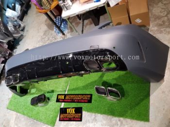 mercedes benz w205 rear diffuser with exhoust tip c63s style amg gloss black pp material new set 