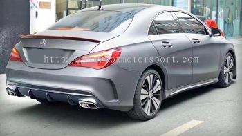 mercedes benz cla w117 cla45 style replace upgrade rear diffuser gloss black material 