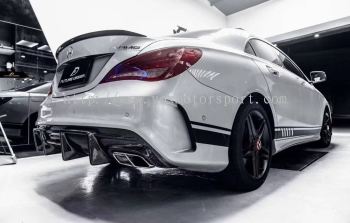 mercedes benz cla w117 fd style amg line replace upgrade rear diffuser real carbon fiber material 