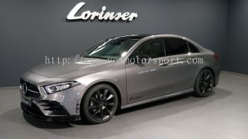 2018 2019 2020 2021 mercedes benz v177 a class sedan front lip lorinser style for v177 front bumper amg sedan add on upgrade performance lorinser look gloss black pp material new set