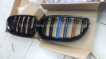 bmw e60 gloss black tri color grilel m5 style for e60 replace upgrade performance look abs material new set  
