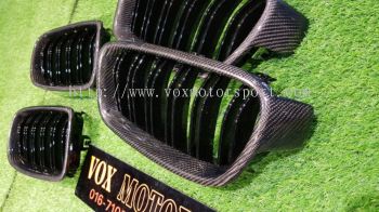bmw f30 grille replace upgrade performance look carbon fiber material new set