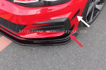 volkswagen golf mk7.5 gti canards air duct diffuser depan gloss black add on performance look brand new set