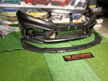 honda civic fc front bumper set 450 style pp material replacement upgrade new look brand new set