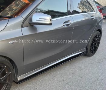 mercedes benz a class w176 side skirt lip revozport style fit untuk w176 amg line add on upgrade performance look new set