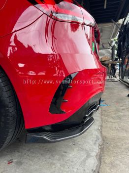 mercedes benz w177 A class A45 rear lip splitter skirt diffuser real carbon fiber fit A45 rear bumper add on upgrade performance new look new set