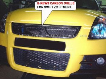 suzuki swift sport zc31s carbon grille b crew style replace upgrade performance look real carbon fiber material new set