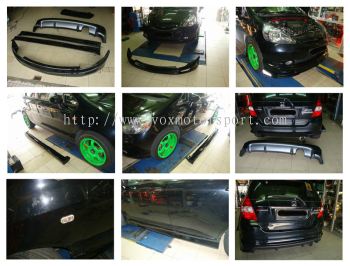 2003 2004 2005 2006 2007 honda jazz fit gd bodykit mugen style for jazz fit gd add on upgrade mugen performance look ppu material new set