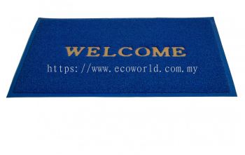 Standard Coil Mat With  Welcome-Blue