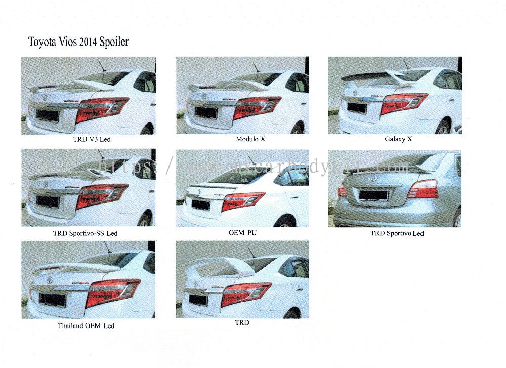 Masai TOYOTA VIOS 2013 TRD BODY KIT + SPOILER VIOS 2013 