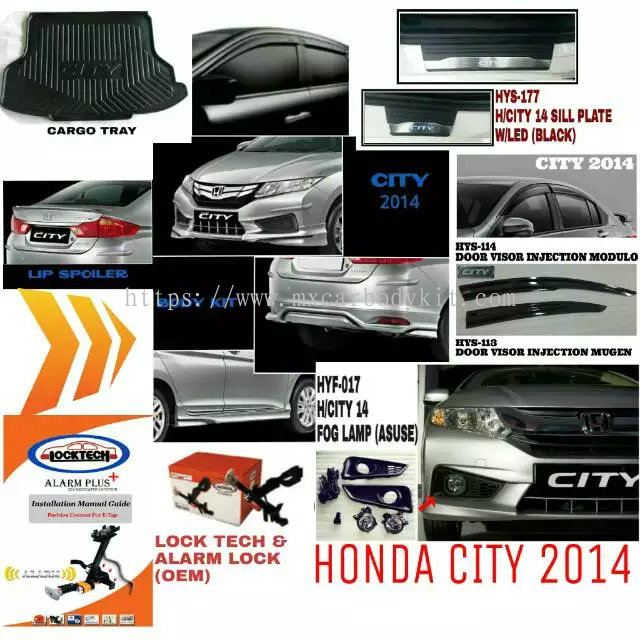 Johor HONDA CITY 2014 MUGEN RS BODY KIT + SPOILER CITY 