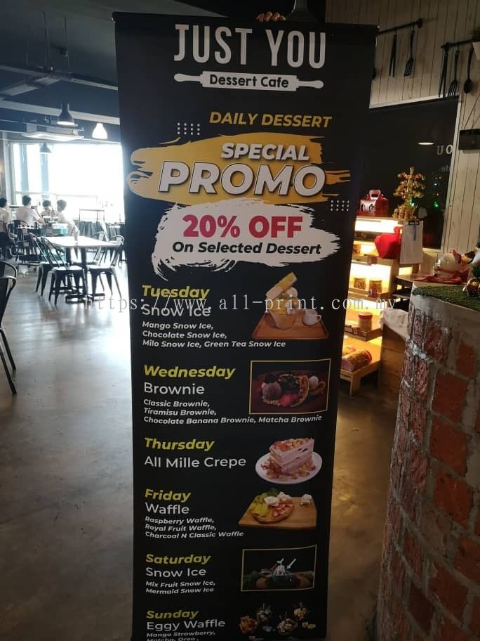 Selangor Kuala Lumpur Kl Shah Alam Just You Cafe Roll Up Bunting Roll Up Bunting Printing From All Print Industries