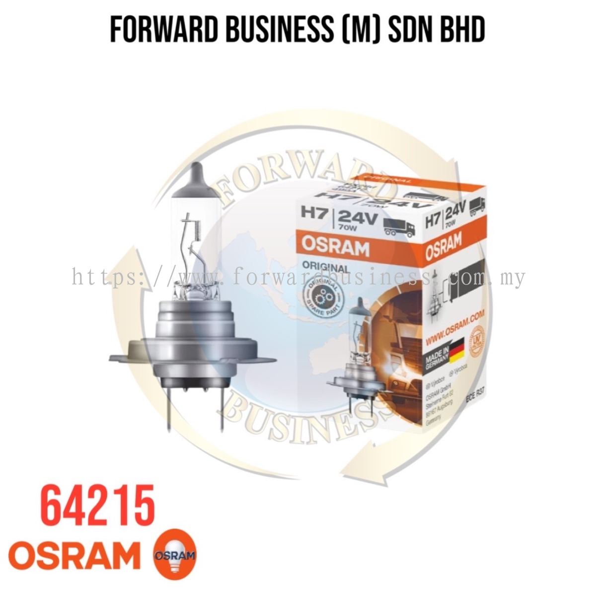 H7: Osram 64210 OEM Original Standard Halogen Bulbs