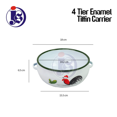 4 Tier Enamel Tiffin Carrier / Mangkuk Tingkat Enamel