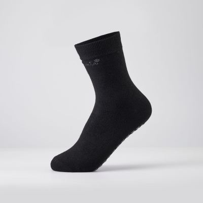 1 pasang crew antislip black socks