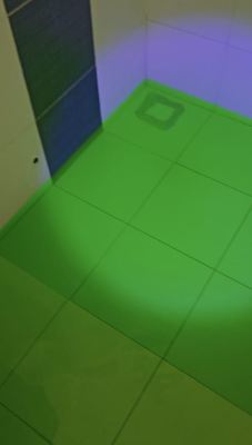 water leaking test with fluorescent liquid 