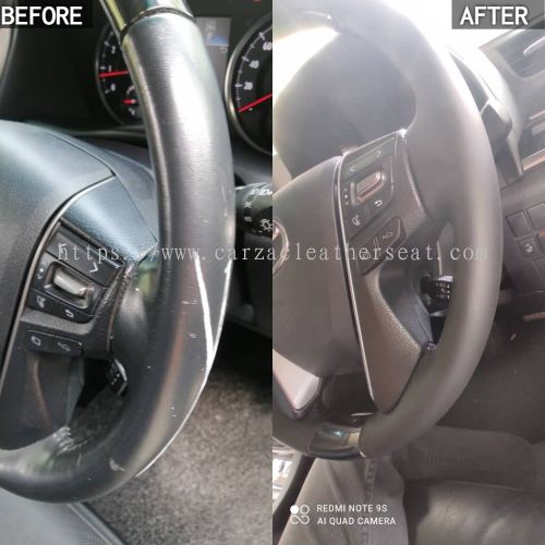 TOYOTA ALPHARD STEERING WHEEL REPLACE SYNTHETIC LEATHER 